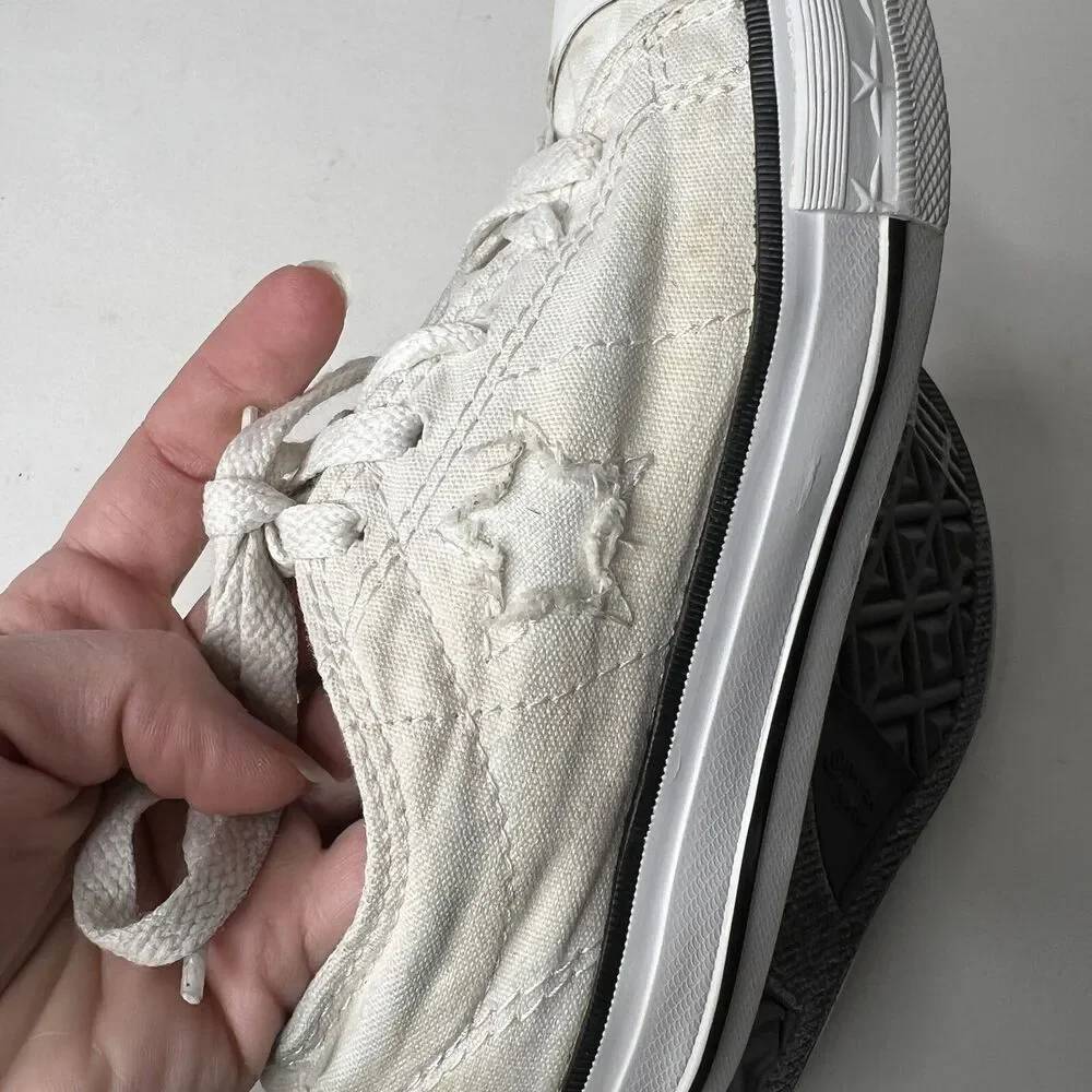 Converse All star Low Top Sneaker Ivory Star Distressed Junior Little Kid 13